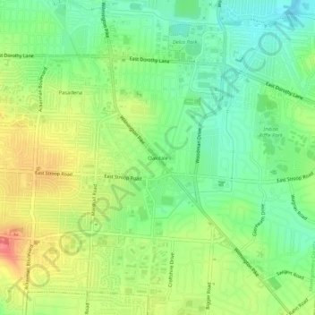 Oakdale topographic map, elevation, terrain