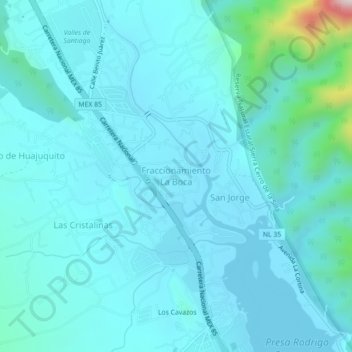 Fraccionamiento La Boca topographic map, elevation, terrain