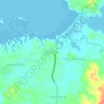 Magamay topographic map, elevation, terrain