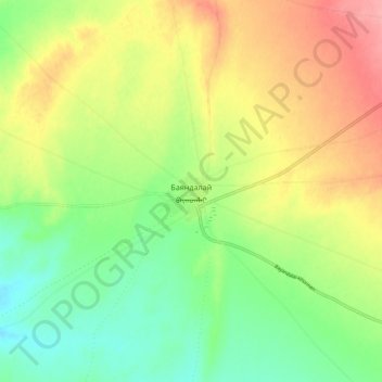 Bayandalai topographic map, elevation, terrain