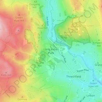 Long Ashes Park topographic map, elevation, terrain