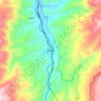 Awang topographic map, elevation, terrain