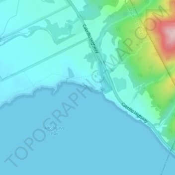 Cove Beach topographic map, elevation, terrain
