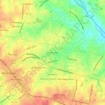 Beverly Hills topographic map, elevation, terrain