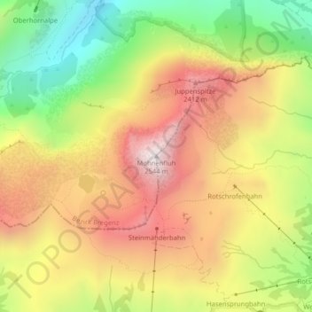 Mohnenfluh topographic map, elevation, terrain