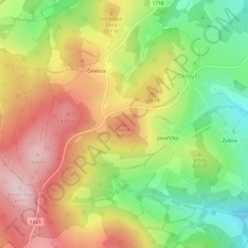 Pálenka topographic map, elevation, terrain