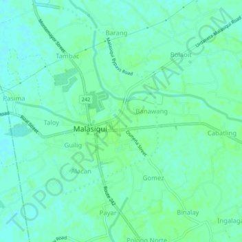 Poblacion topographic map, elevation, terrain