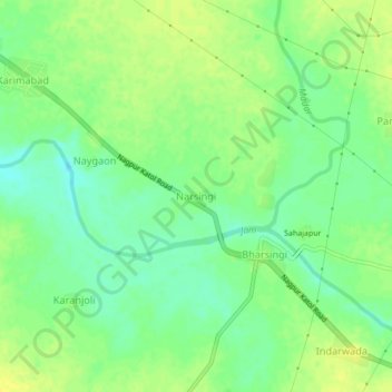 Narsingi topographic map, elevation, terrain