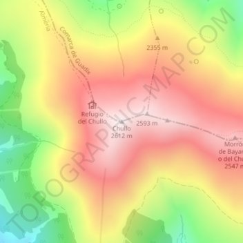 Chullo topographic map, elevation, terrain