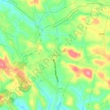 Kallara topographic map, elevation, terrain