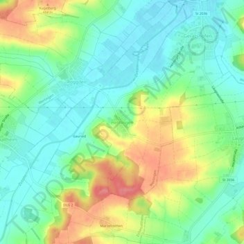 Hettlingen topographic map, elevation, terrain