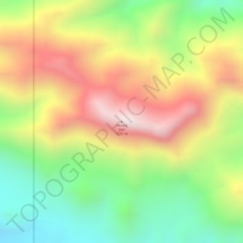 Mount Zeil topographic map, elevation, terrain