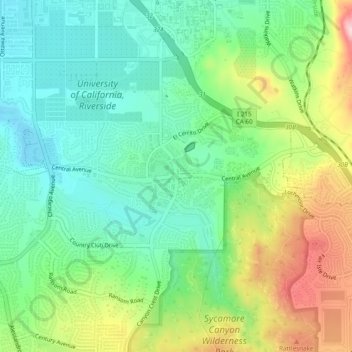 Canyon Crest topographic map, elevation, terrain