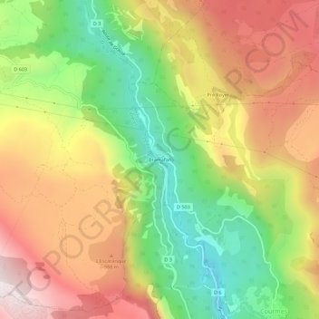 Bramafan topographic map, elevation, terrain