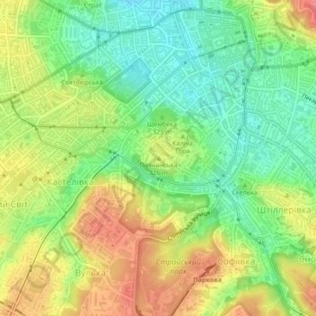 Poznanska topographic map, elevation, terrain