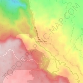 Limunsudan topographic map, elevation, terrain