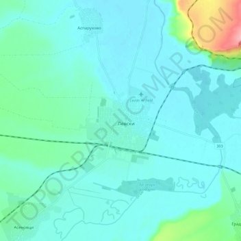 Levski topographic map, elevation, terrain