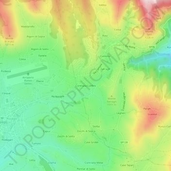Contrada Confini topographic map, elevation, terrain