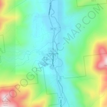 Keene Valley topographic map, elevation, terrain