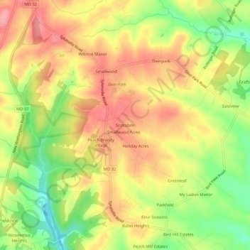 Scotsdale topographic map, elevation, terrain