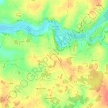 Romefort topographic map, elevation, terrain