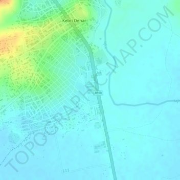 Kebridahar Logs Hub topographic map, elevation, terrain