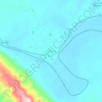 Tanjung topographic map, elevation, terrain