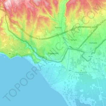 Episkopi topographic map, elevation, terrain