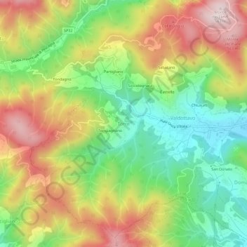 Torre topographic map, elevation, terrain
