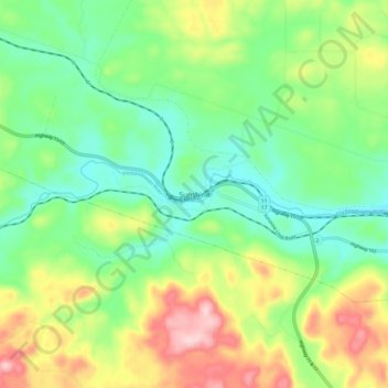 Sunshine topographic map, elevation, terrain