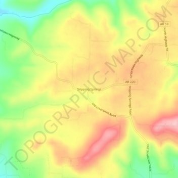 Dripping Springs topographic map, elevation, terrain