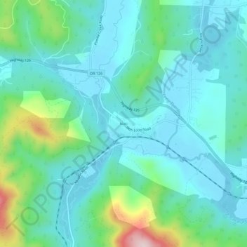 Noti topographic map, elevation, terrain