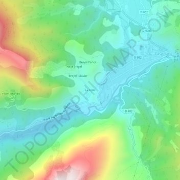 La Colle topographic map, elevation, terrain