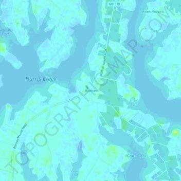 Bozman topographic map, elevation, terrain