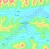 Shigatse topographic map, elevation, terrain