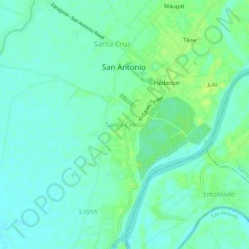 Santo Cristo topographic map, elevation, terrain