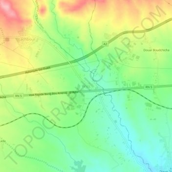 Ouiss topographic map, elevation, terrain