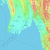 Yangon topographic map, elevation, terrain