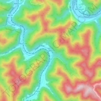 Rossmore topographic map, elevation, terrain