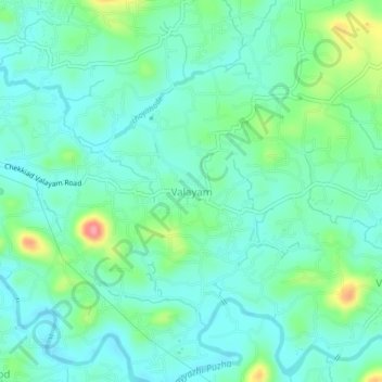 Valayam topographic map, elevation, terrain