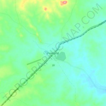 Pentland topographic map, elevation, terrain