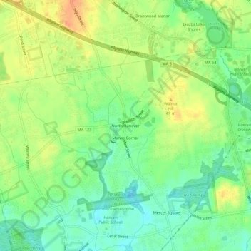 North Hanover topographic map, elevation, terrain