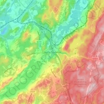 Sparta topographic map, elevation, terrain