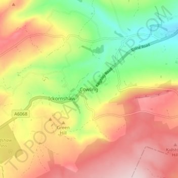 Cowling topographic map, elevation, terrain