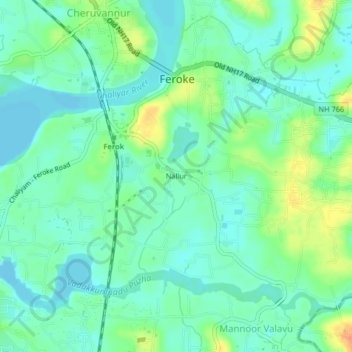 Nallur topographic map, elevation, terrain