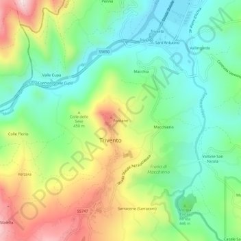 Fontane topographic map, elevation, terrain