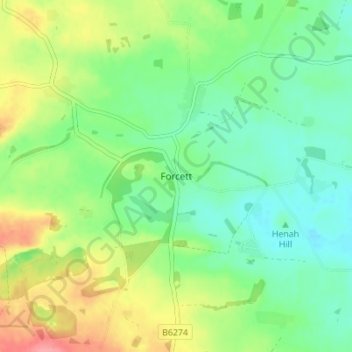 Forcett topographic map, elevation, terrain