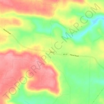 Floral topographic map, elevation, terrain