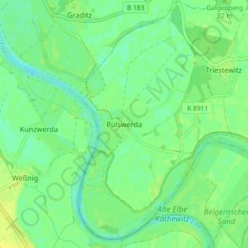 Pülswerda topographic map, elevation, terrain