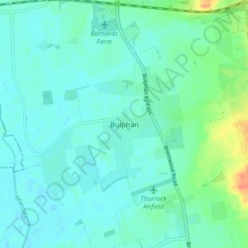 Bulphan topographic map, elevation, terrain